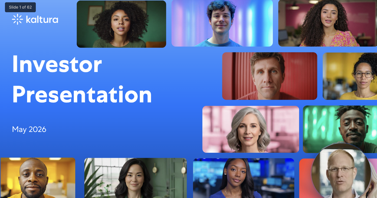 Screenshot of the Kaltura Q1 2026 Earnings Avatar Presentation
